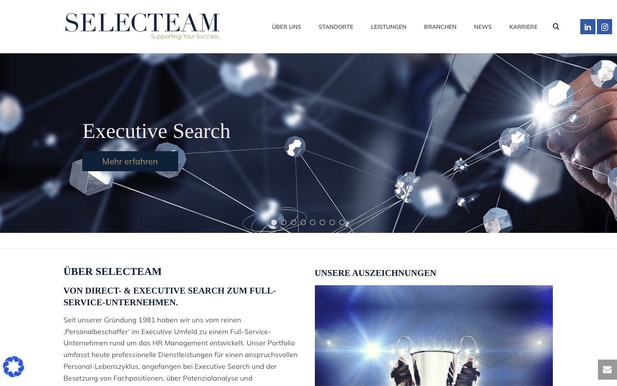 Bad Website Example 2 - Select Team